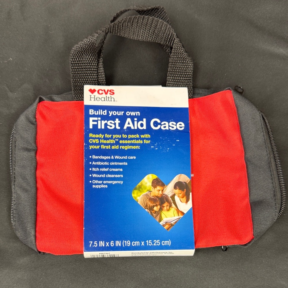 CVS Health Red and Black First Aid Case Build Your Own First Aid Case empty bag